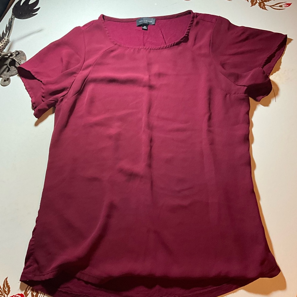 The Limited Red Peter Pan Collar Blouse